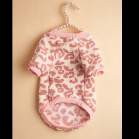 Leopard Print Pet Sweatshirt (Pink) - Picture 3 of 7